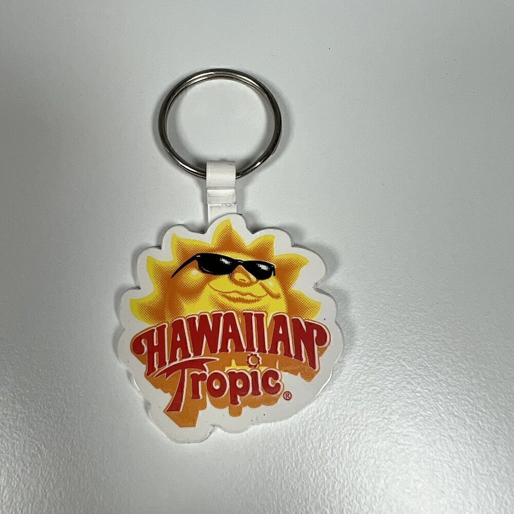 Hawaiian Tropic Sun Care Key Chain Vintage Promotional Advertising